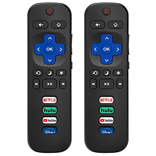 (Pack of 2) Replaced Remote Control for Roku TV, Compatible for TCL Roku/Hisense Roku/Onn Roku/Sharp Roku/Element Roku/Westinghouse Roku/Philips Roku/Insignia Roku/Jvc Roku/RCA Roku Series Smart TVs