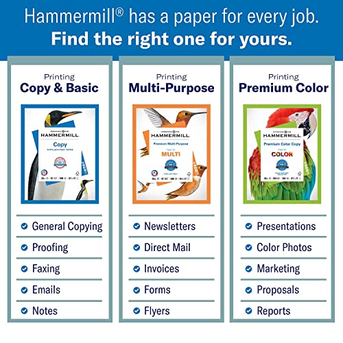 Hammermill 20lb Copy Paper, 11 x 17, 1 Ream, 500 Sheets, Made in USA, Sustainably Sourced From American Family Tree Farms, 92 Bright, Acid Free, Economical Multipurpose Printer Paper, 105023R