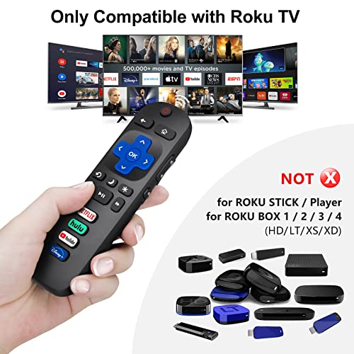 (Pack of 2) Replaced Remote Control for Roku TV, Compatible for TCL Roku/Hisense Roku/Onn Roku/Sharp Roku/Element Roku/Westinghouse Roku/Philips Roku/Insignia Roku/Jvc Roku/RCA Roku Series Smart TVs