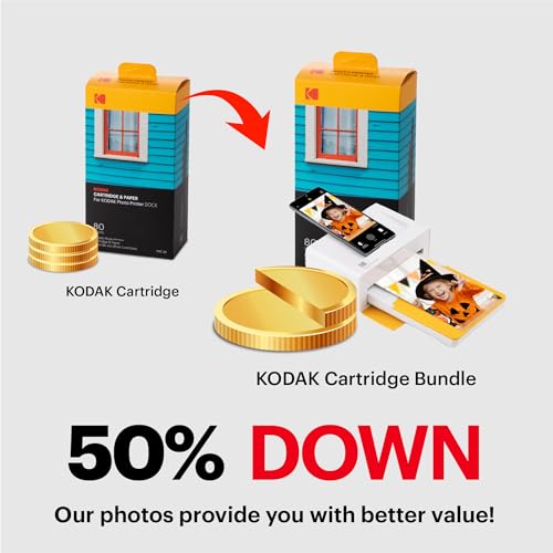 Kodak Dock Plus Instant Photo Printer  Updated Bluetooth Portable Photo Printer Full Color Printing  Mobile App Compatible with iOS and Android  Convenient and Practical