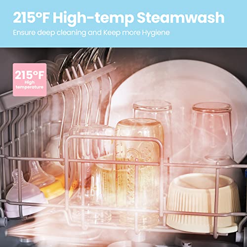 COMFEE' Countertop Dishwasher, Portable Dishwasher with 5L Built-in Water Tank, No Hookup Needed, 6 Programs, 360Â° Dual Spray, 192â Steam& Air-Dry Function, Mini Dishwasher for Apartments& RVs, White