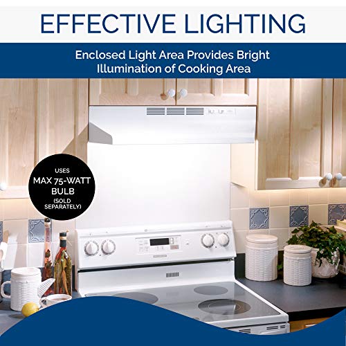 Broan-NuTone 413001 Non-Ducted Under-Cabinet Ductless Range Hood Insert, 30-Inch, White