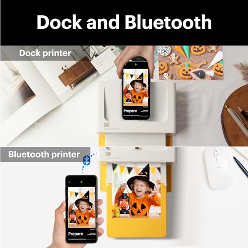 Kodak Dock Plus Instant Photo Printer  Updated Bluetooth Portable Photo Printer Full Color Printing  Mobile App Compatible with iOS and Android  Convenient and Practical