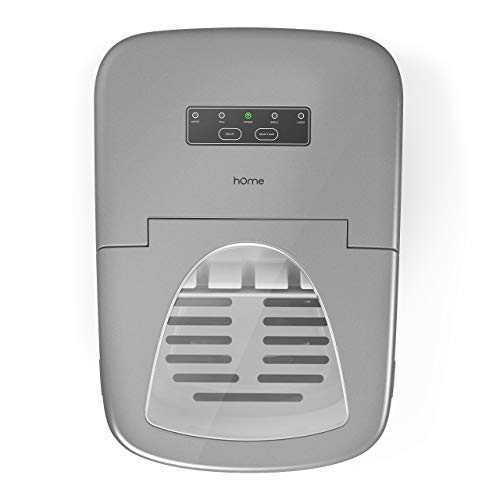 hOmeLabs Portable Ice Maker Machine for Countertop - Makes 26 lbs of Ice per 24 hours - Ice Cubes ready in 8 Minutes - Electric Ice Making Machine with Ice Scoop and 1.5 lb Ice Storage - Silver