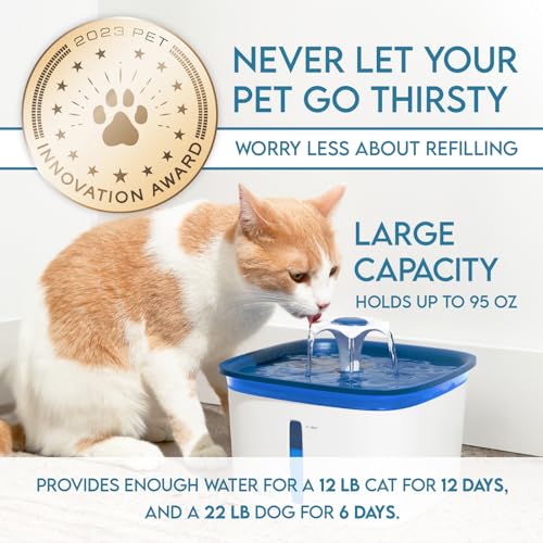 Veken Pet Fountain, Automatic Water Dispenser for Multiple Pets