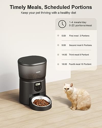 Katalic Automatic Cat Feeder: 4 Meals, 20 Portion Control
