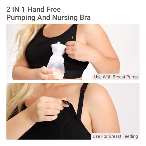 Hands Free Pumping Bra, Momcozy Adjustable Breast-Pumps Holding and Nursing Bra, Suitable for Breastfeeding-Pumps by Lansinoh, Philips Avent, Spectra, Evenflo and More