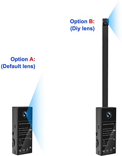 Mini Spy Camera 1080P WiFi Hidden Video Camera Wireless Covert Security Cameras 150° Wide Angle Nanny Cam with DIY Interchangeable Lens/Night Vision/Motion Activated for Home Surveillance(New Version)