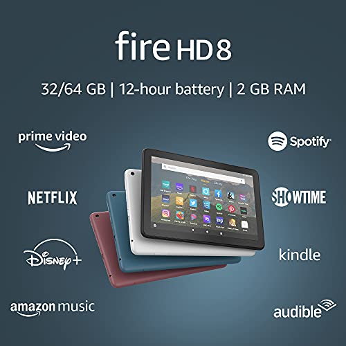 All-new Fire HD 8 tablet, 8" HD display, 32 GB, designed for portable entertainment, Black
