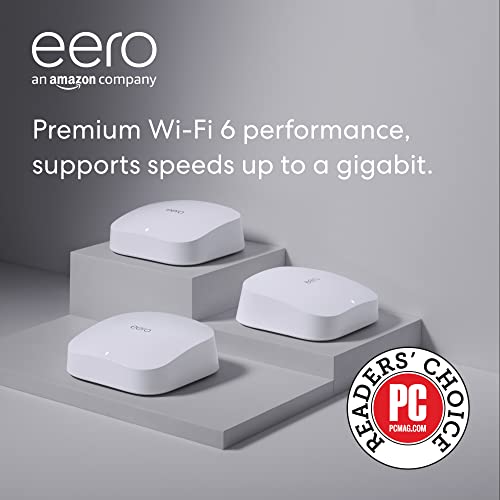 Amazon eero Pro 6 tri-band mesh Wi-Fi 6 system with built-in Zigbee smart home hub (3-pack)
