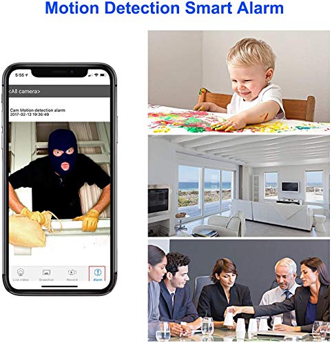 Mini Spy Camera 1080P WiFi Hidden Video Camera Wireless Covert Security Cameras 150° Wide Angle Nanny Cam with DIY Interchangeable Lens/Night Vision/Motion Activated for Home Surveillance(New Version)