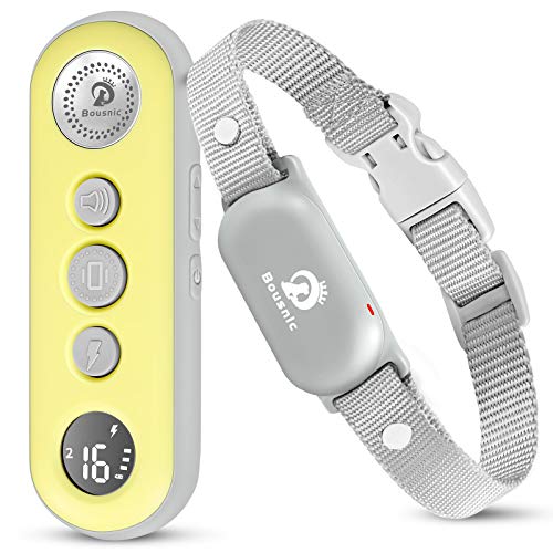 Bousnic Dog Shock Collar with Remote - Small Size for Dog 8-120lbs 1000ft Waterproof Rechargeable e Dog Training Collar for Small Medium Large Breed Dogs with Beep/Vibrate/Safe Shock & Indicator Light