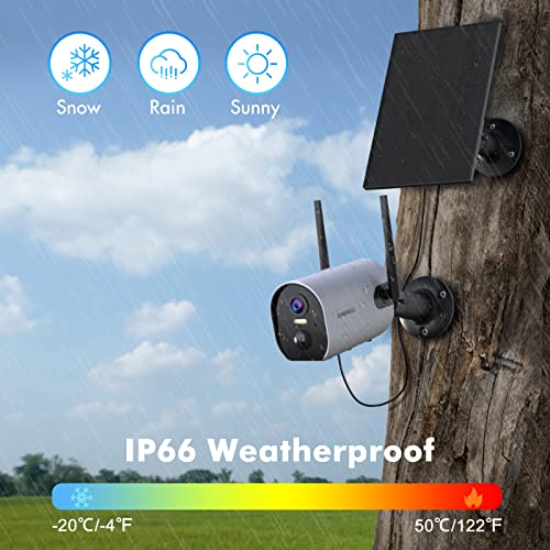 Zumimall Outdoor Security Camera, 1080P Wireless WiFi Surveillance Waterproof Camera, IR Night Vision, Two Way Audio, PIR Motion Detection, Rechargable 10400mAh Battery Powered, Cloud/SD, 2PCS