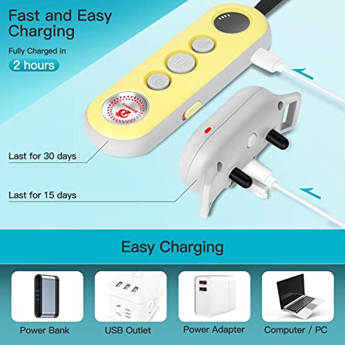 Bousnic Dog Shock Collar with Remote - Small Size for Dog 8-120lbs 1000ft Waterproof Rechargeable e Dog Training Collar for Small Medium Large Breed Dogs with Beep/Vibrate/Safe Shock & Indicator Light