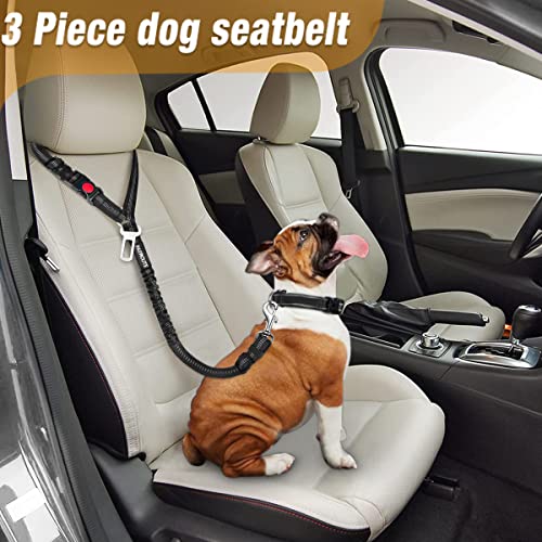 Adjustable 3-Piece Dog Seat Belt Set for Vehicle