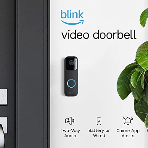 Blink Video Doorbell | Two-way audio, HD video, motion and chime app alerts and Alexa enabled â wired or wire-free (Black)