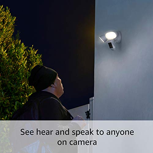 Introducing Ring Floodlight Cam Wired Pro with Birdâs Eye View and 3D Motion Detection (2021 release), White