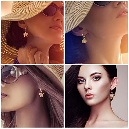 9 Pairs Gold Small Spike Hoop Earrings for Women-Gold Mini Hoop Dangle Earrings with Charm- Spike Huggie Hoop Earrings Set for Teen Girls and Women Huggy Hoop Earrings Gift for Teens (#1)