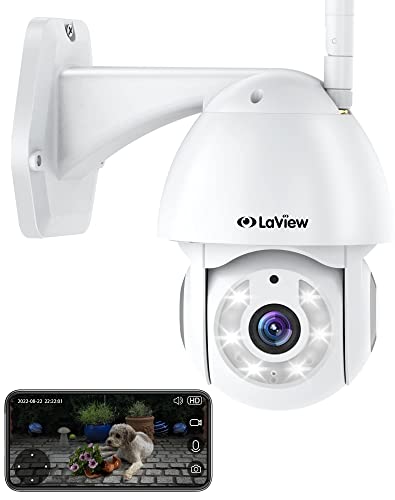 4MP Security Camera Outdoor Wired Starlight Color Night Vision, LaView Cameras for Home Security AI Human Detection & Auto Tracking, IP65 Outdoor Camera 2-Way Audio, US Cloud, Compatible with Alexa