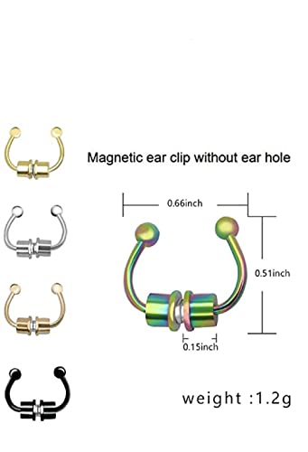 Magnetic Septum Nose Ring Horseshoe Fake Nose Ring Hoop Reusable Nose Ring Hoop Non-Piercing 316L Stainless Steel