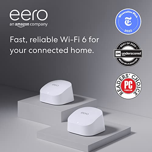 Introducing Amazon eero 6 dual-band mesh Wi-Fi 6 router, with built-in Zigbee smart home hub (1 router + 1 extender)
