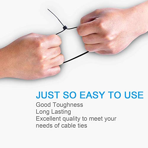 Mezzo Cable Zip Ties Heavy Duty 12 Inchï¼100 Packï¼, Ultra Strong Plastic Wire Ties with 50 Pounds Tensile Strength, Self-Locking UV Resistant Black Nylon Zip Ties for Indoor and Outdoor