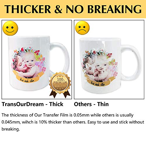 TransOurDream WaterSlide Decal Paper Inkjet CLEAR (20+2 Sheets, A4 Size) Transparent Water Slide Transfer Paper Printable Waterslide Decals for Tumblers, Mugs, Glasses, Ceramics (TRANS-016)