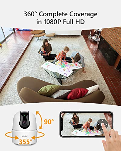 Indoor Security Camera 1080p WiFi Camera (2.4G Only) 360 Degree Home Camera with App, Night Vision, 2-Way Audio, Human Detection, Motion Tracking, Sound Detection, Local & Cloud Storage, Imou