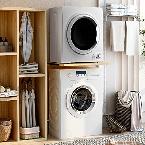 Sentern Compact Laundry Dryer, Electric Portable Clothes Dryer with Stainless Steel Tub, Control Panel Downside Easy Control with 4 Automatic Drying Mode, White