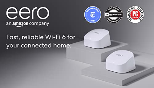 Introducing Amazon eero 6 dual-band mesh Wi-Fi 6 router, with built-in Zigbee smart home hub (1 router + 1 extender)