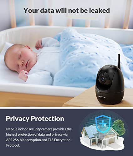 Dog Camera, Netvue 1080P Pan/Tilt/Zoom 2.4GHz WiFi Indoor Security Camera for Pets/Baby/Elders, Real-time Human Detection Alert, Cloud Storage/TF Card, 2-Way Audio & Compatible with Alexa