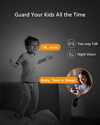 Indoor Security Camera 1080p WiFi Camera (2.4G Only) 360 Degree Home Camera with App, Night Vision, 2-Way Audio, Human Detection, Motion Tracking, Sound Detection, Local & Cloud Storage, Imou