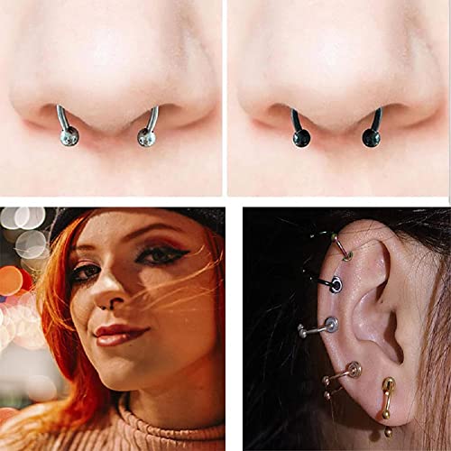 Magnetic Septum Nose Ring Horseshoe Fake Nose Ring Hoop Reusable Nose Ring Hoop Non-Piercing 316L Stainless Steel