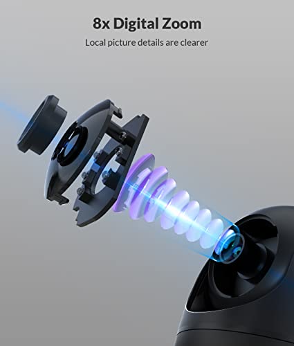 Dog Camera, Netvue 1080P Pan/Tilt/Zoom 2.4GHz WiFi Indoor Security Camera for Pets/Baby/Elders, Real-time Human Detection Alert, Cloud Storage/TF Card, 2-Way Audio & Compatible with Alexa