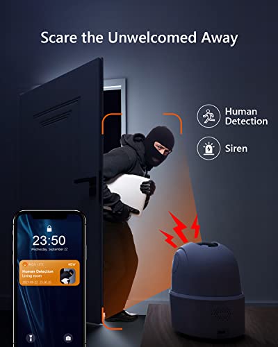 Indoor Security Camera 1080p WiFi Camera (2.4G Only) 360 Degree Home Camera with App, Night Vision, 2-Way Audio, Human Detection, Motion Tracking, Sound Detection, Local & Cloud Storage, Imou