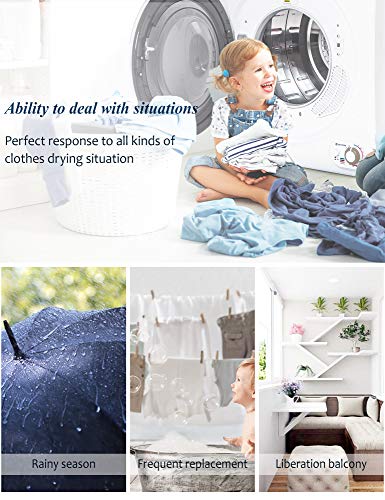 Sentern Compact Laundry Dryer, Electric Portable Clothes Dryer with Stainless Steel Tub, Control Panel Downside Easy Control with 4 Automatic Drying Mode, White