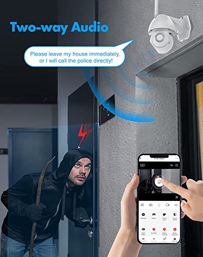 4MP Security Camera Outdoor Wired Starlight Color Night Vision, LaView Cameras for Home Security AI Human Detection & Auto Tracking, IP65 Outdoor Camera 2-Way Audio, US Cloud, Compatible with Alexa