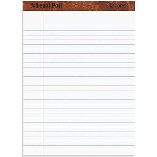 TOPS The Legal Pad Writing Pads, 8-1/2 x 11-3/4, Legal Rule, 50 Sheets, 12 Pack (7533)