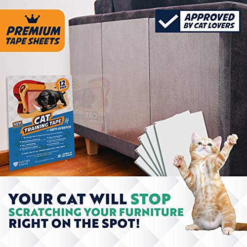 Panther Armor Cat Scratch Deterrent Tape  12-Pack Double Sided Anti Scratching Sticky Tape  5-Pack XL 16L 12W + 5-Pack Large 17L 10W + 2-Pack M 17L 6W Furniture Protectors  Training Tape