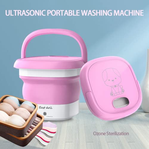 Portable Washing Machine, Mini Folding Washing Machine, Lightweight Convenient Washer for Camping, Travelling, Apartment Dorm, Gift for Friend or Family
