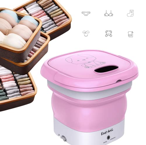 Portable Washing Machine, Mini Folding Washing Machine, Lightweight Convenient Washer for Camping, Travelling, Apartment Dorm, Gift for Friend or Family