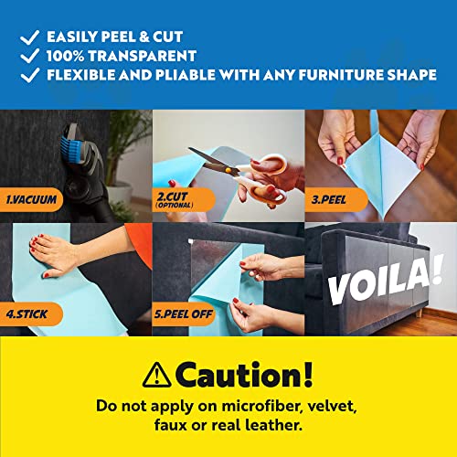 Panther Armor Cat Scratch Deterrent Tape  12-Pack Double Sided Anti Scratching Sticky Tape  5-Pack XL 16L 12W + 5-Pack Large 17L 10W + 2-Pack M 17L 6W Furniture Protectors  Training Tape