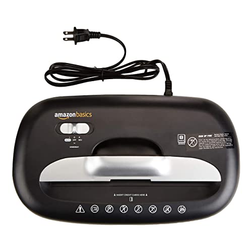 Amazon Basics 8-Sheet Cross Cut Paper Shredder and Credit Card Shredder with 4.1 Gallon Bin