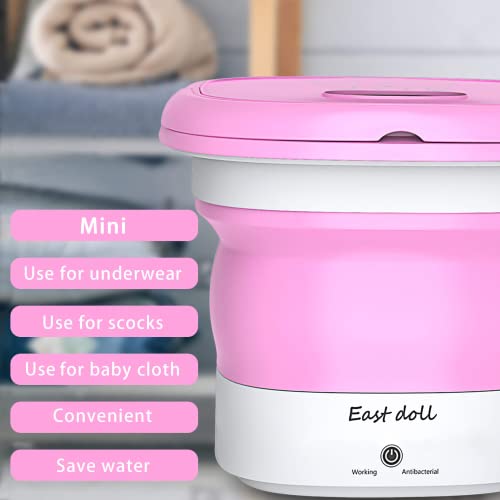 Portable Washing Machine, Mini Folding Washing Machine, Lightweight Convenient Washer for Camping, Travelling, Apartment Dorm, Gift for Friend or Family