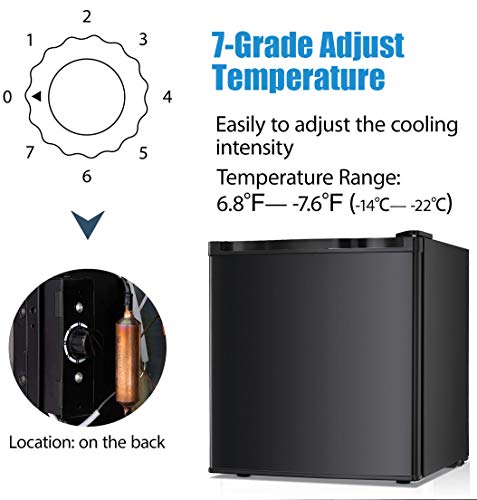 Antarctic Star Compact Chest Upright Freezer Single Door Reversible Stainless Steel Door, Compact Adjustable Removable Shelves for Home Office, 1.1 cu.White