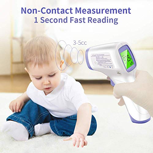 Non-Contact Forehead Thermometer, Amerzam Infrared Thermometer Thermal Temterature Scanner for Body Kids & Adults