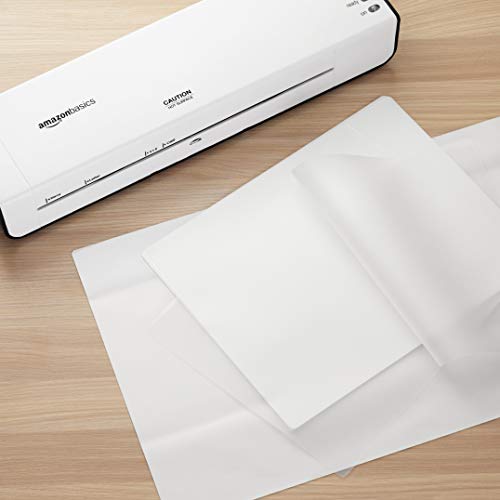 AmazonBasics Thermal Laminating Plastic Laminator Sheets - 8.9 Inch x 11.4 Inch, 50-Pack