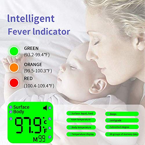 Non-Contact Forehead Thermometer, Amerzam Infrared Thermometer Thermal Temterature Scanner for Body Kids & Adults