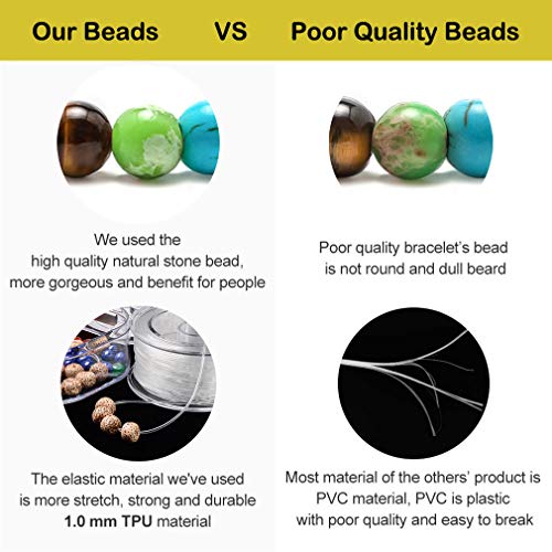 GelConnie Lava Rock Chakra Bracelet 7 Chakra 8mm Natural Stone Healing Bracelet Stress Relief Yoga Beads Anxiety Bracelet Aromatherapy Essential Oil Diffuser Bracelet Bangle