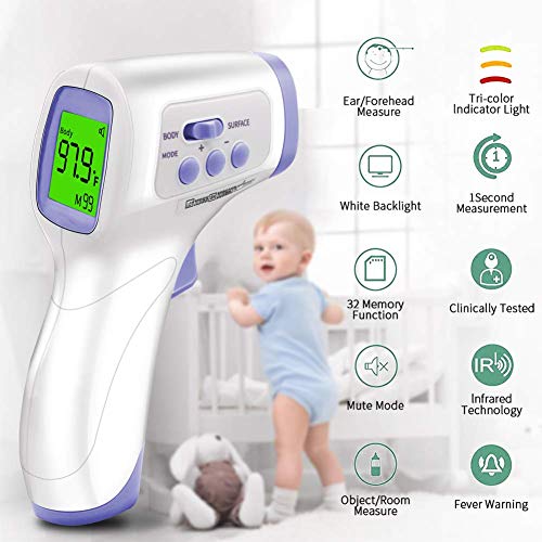 Non-Contact Forehead Thermometer, Amerzam Infrared Thermometer Thermal Temterature Scanner for Body Kids & Adults